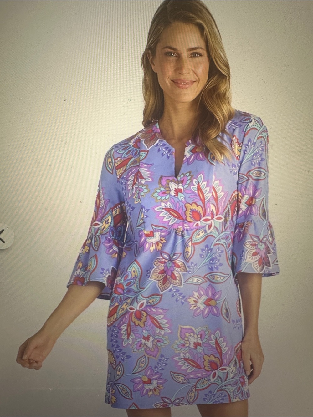 Jude Connally Lavender Paisley Floral Gilded Dress, New, Size extra small - Picture 2 of 14